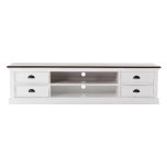 Halifax Accent Coastal TV Unit in White & Brown