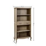 Julian Bowen Camille French Style Tall Bookcase with Drawers in Limed Oak