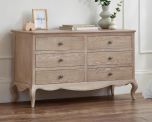 Julian Bowen Camille 6 Drawer Wide Chest in Limed Oak