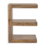 Varanasi E Shaped Display Stand in Natural Wood 