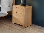 Julian Bowen Curve 3 Drawer Bedside in Solid Oak