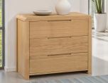 Julian Bowen Curve 3 Drawer Chest in Solid Oak