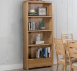 Julian Bowen Curve Oak Tall Bookcase in Solid Oak