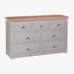 Diamond 7 Drawer Chest in Solid Oak