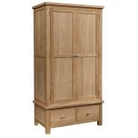 Dorset Oak Double Full Hanging Wardrobe With Drawers