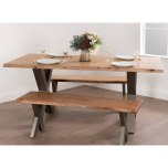 Live Edge Collection Dining Table & Bench Set