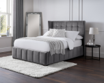 Julian Bowen Gatsby Fabric Bed in Light Grey - Double or King Size