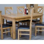 Deluxe Twin Leaf Extending Dining Table & Chairs Set in Solid Oak