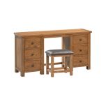 Harrogate Double Pedestal Dressing Table in Rustic Oak