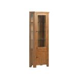 Harrogate Glazed Corner Display Cabinet in Rustic Oak