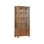 Harrogate Glazed Display Cabinet in Rustic Oak