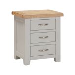 Berkshire 3 Drawer Bedside Table in Moon Grey