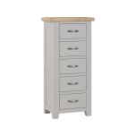 Berkshire 5 Drawer Tall Chest of Drawers in Moon Grey