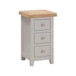 Berkshire Compact 3 Drawer Bedside Table in Moon Grey