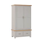 Berkshire Double Wardrobe with 2 Drawers in Moon Grey