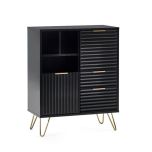 Julian Bowen Murano Compact Sideboard in Black & Gold