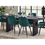 Julian Bowen Louis Fluted Extending Dining Table in Black with Optional Chairs