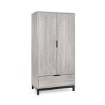 Julian Bowen Bali 2 Door 1 Drawer Wardrobe in Grey Oak