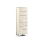 Julian Bowen Cameo 7 Drawer Narrow Chest in Stone White