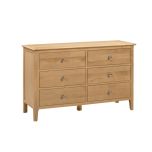 Julian Bowen Cotswold 6 Drawer Wide Chest in Oak