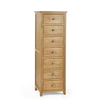 Julian Bowen Mallory 7 Drawer Narrow Chest in Oak