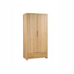 Julian Bowen Curve 2 Door 1 Drawer Wardrobe in Oak