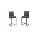 Julian Bowen Brooklyn Bar Stools in Charcoal Grey - Set of 2