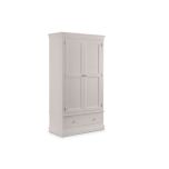 Julian Bowen Clermont 2 Door 1 Drawer Wardrobe in Light Grey