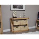 Z Basket Console Table in Solid Oak