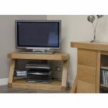 Z Corner TV Unit in Solid Oak