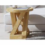 Z Round 4 Leg Lamp Table in Solid Oak