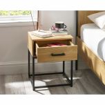 Julian Bowen Harlow Light Oak Effect 1 Drawer Bedside Table
