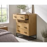 Julian Bowen Harlow Light Oak Effect 4 Drawer Chest