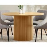 Julian Bowen Louis Fluted 120cm Round Dining Table in Light Oak