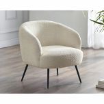 Julian Bowen Gigi Boucle Accent Chair in Ivory