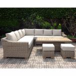 Capri Outdoor Large Corner Set with Riser Table + 2 Stools