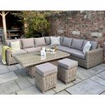 Amalfi Outdoor Large Corner Set With Riser Table + 2 Stools
