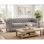 Kalani 3 Seater Grey Linen Sofa