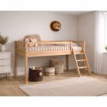 Woodland Mid Sleeper Bed in Solid Oak