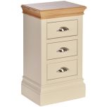 Lundy Painted Compact Narrow Bedside Table in Ivory