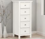Julian Bowen Maine 5 Drawer Tall Chest in Surf White