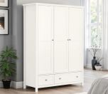 Julian Bowen Maine 3 Door Combination Wardrobe - Surf White