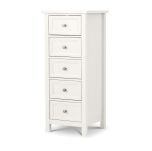 Maine 5 Drawer Tall Chest - Surf White