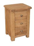 Boston Rustic Bedroom 3 Drawer Rustic Bedside Table