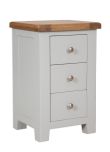 Boston French Grey Bedroom 3 Drawer Contemporary Grey Bedside Table