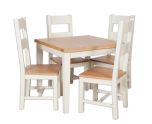 Boston Ivory Living Small Square Dining Table with Optional Chairs