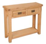 Boston Natural Oak Living 2 Drawer Oak Console Table