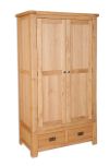 Boston Natural Oak Bedroom 2 Drawer Oak Wardrobe