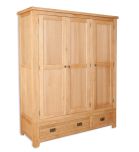 Boston Natural Oak Bedroom 3 Drawer Oak Wardrobe