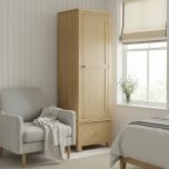 Keswick Oak Single Wardrobe with Drawer